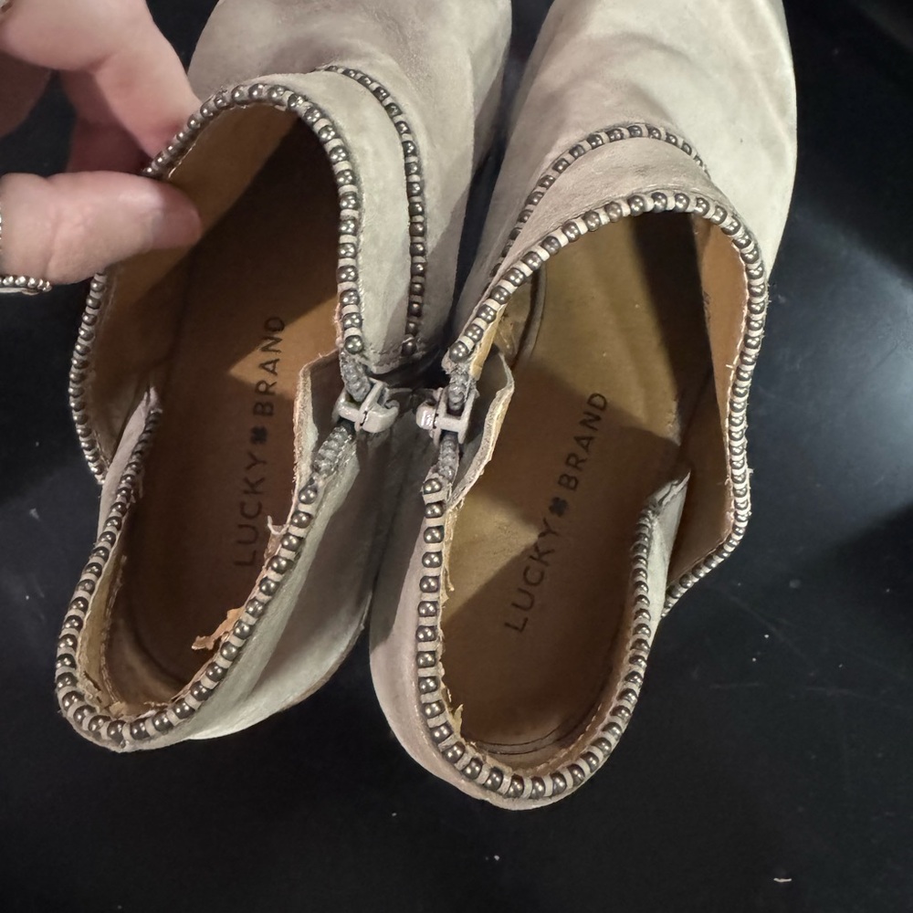 Lucky Brand Tan Suede Ankle Boots - Picture 4 of 5